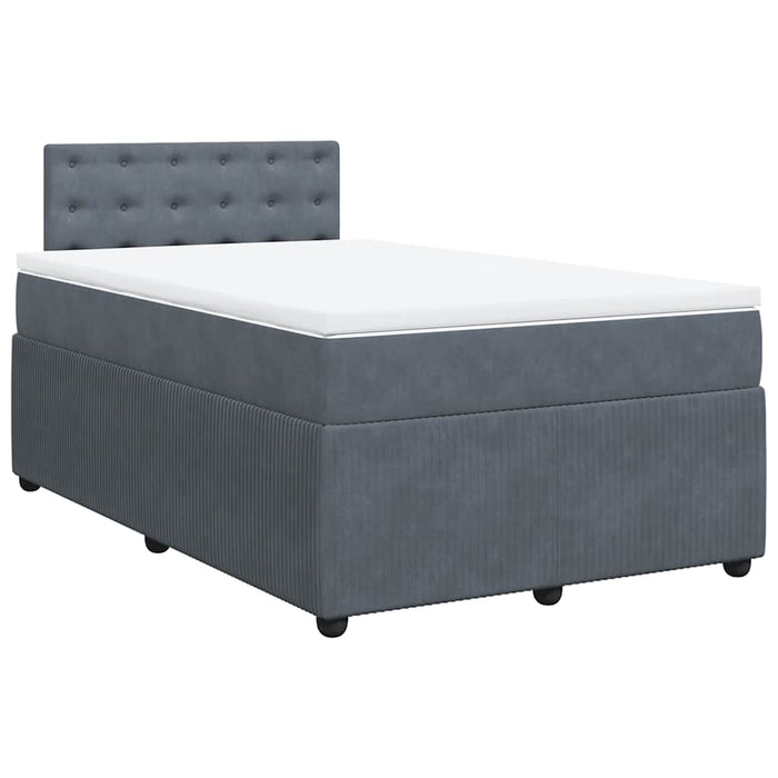 Pat box spring cu saltea, gri închis, 120x200 cm, catifea - WALTI WALTI