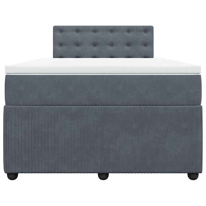 Pat box spring cu saltea, gri închis, 120x200 cm, catifea - WALTI WALTI