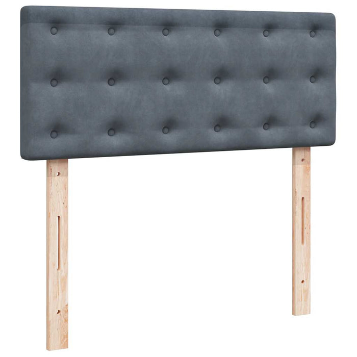 Pat box spring cu saltea, gri închis, 120x200 cm, catifea - WALTI WALTI