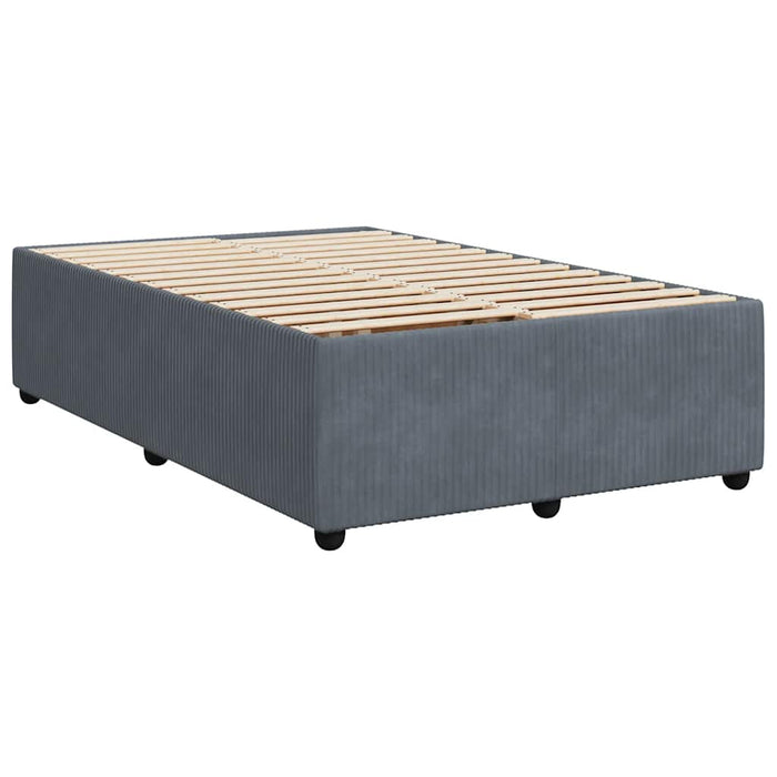 Pat box spring cu saltea, gri închis, 120x200 cm, catifea - WALTI WALTI