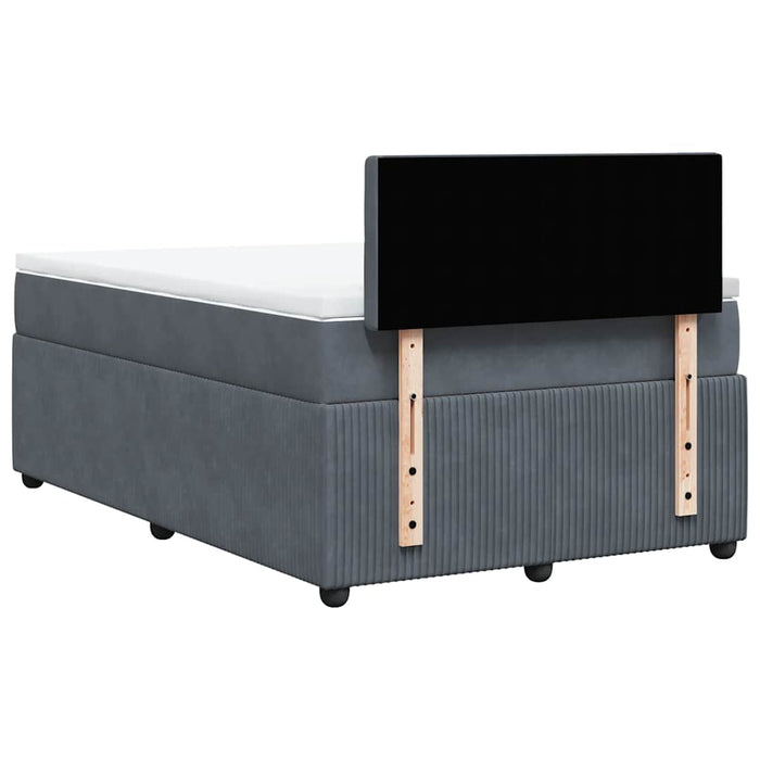 Pat box spring cu saltea, gri închis, 120x200 cm, catifea - WALTI WALTI