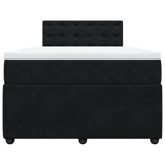 Pat box spring cu saltea, negru, 120x200 cm, catifea WALTI