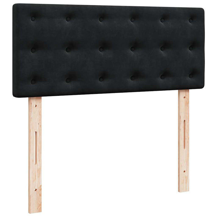 Pat box spring cu saltea, negru, 120x200 cm, catifea WALTI
