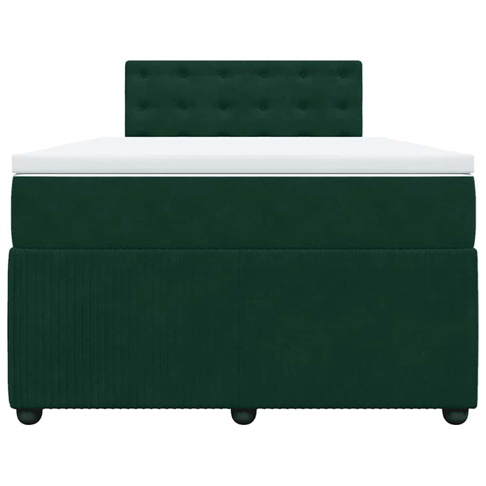 Pat box spring cu saltea, verde închis, 120x200 cm, catifea - WALTI WALTI