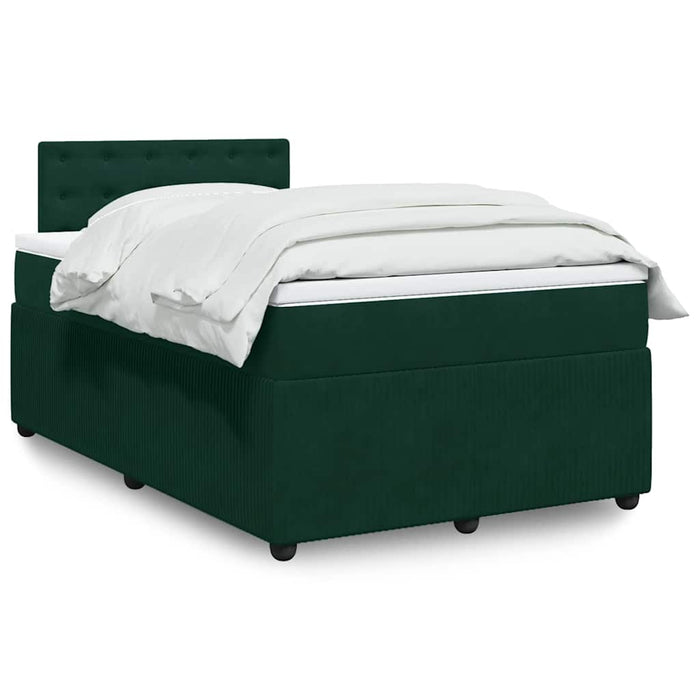 Pat box spring cu saltea, verde închis, 120x200 cm, catifea - WALTI WALTI