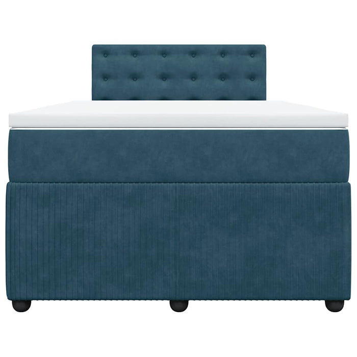 Pat box spring cu saltea, albastru, 120x200 cm, catifea - WALTI WALTI