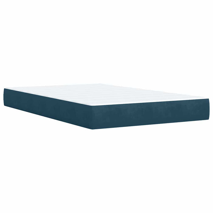 Pat box spring cu saltea, albastru, 120x200 cm, catifea - WALTI WALTI