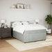 Pat box spring cu saltea, gri deschis, 140x190 cm, catifea - WALTI WALTI