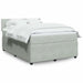 Pat box spring cu saltea, gri deschis, 140x190 cm, catifea - WALTI WALTI