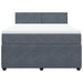 Pat box spring cu saltea, gri închis, 140x190 cm, catifea - WALTI WALTI