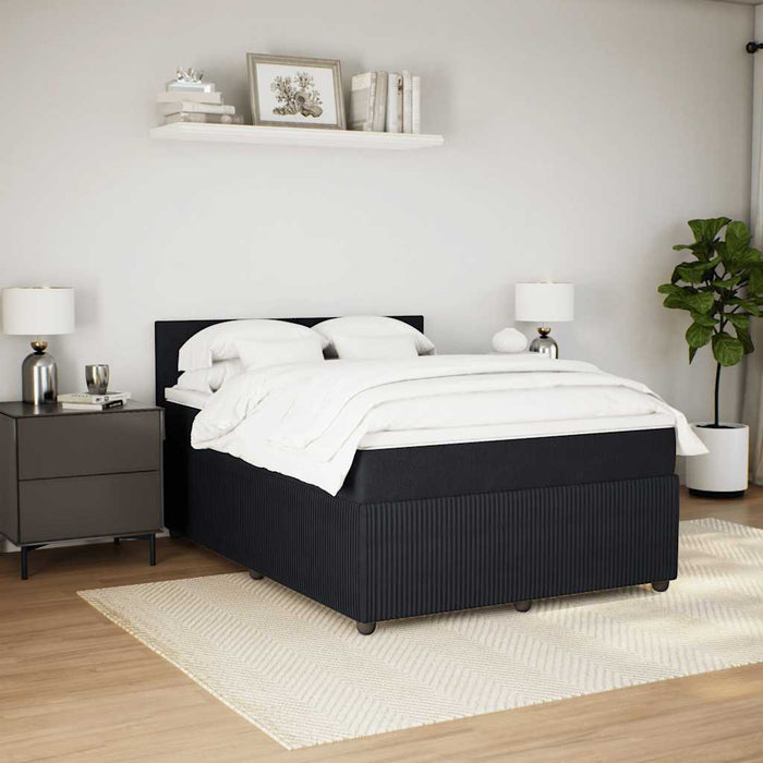 Pat box spring cu saltea, negru, 140x190 cm, catifea - WALTI WALTI