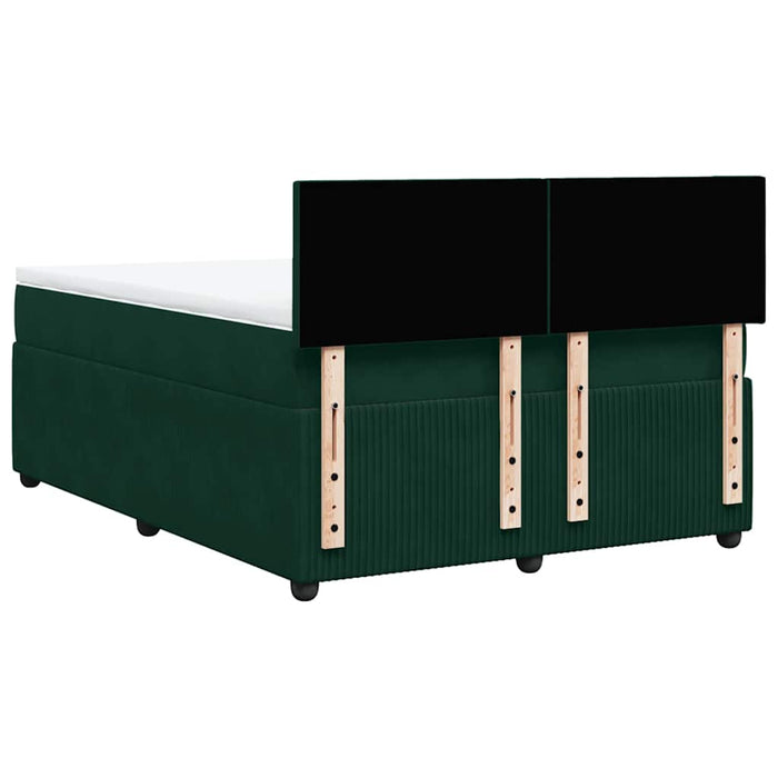 Pat box spring cu saltea, verde închis, 140x190 cm, catifea - WALTI WALTI