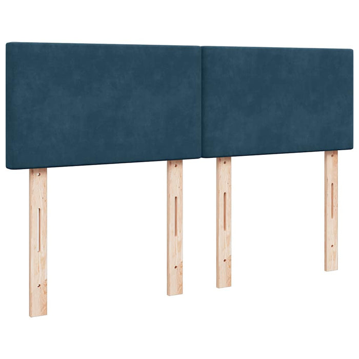 Pat box spring cu saltea, albastru, 140x190 cm, catifea - WALTI WALTI