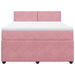 Pat box spring cu saltea, roz, 140x190 cm, catifea - WALTI WALTI