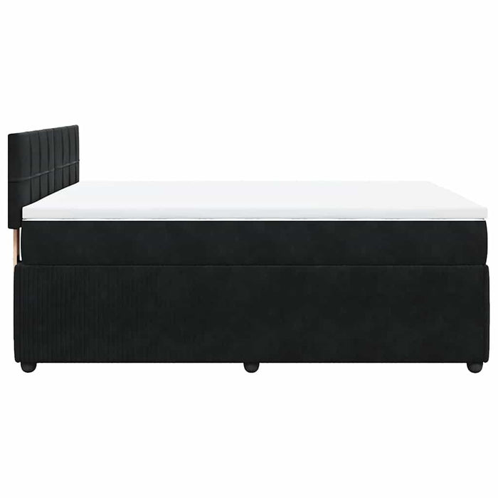 Pat box spring cu saltea, negru, 140x190 cm, catifea - WALTI WALTI