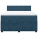 Pat box spring cu saltea, albastru, 140x190 cm, catifea - WALTI WALTI