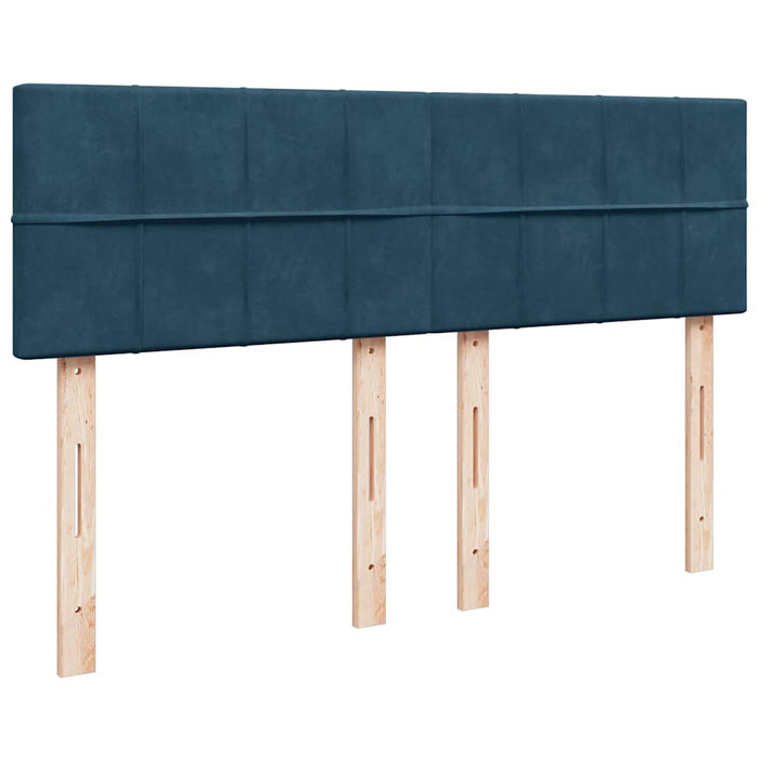 Pat box spring cu saltea, albastru, 140x190 cm, catifea - WALTI WALTI