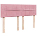Pat box spring cu saltea, roz, 140x190 cm, catifea - WALTI WALTI