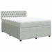 Pat box spring cu saltea, gri deschis, 140x190 cm, catifea - WALTI WALTI