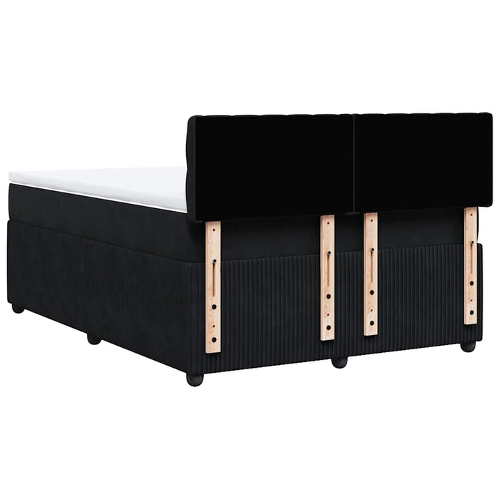 Pat box spring cu saltea, negru, 140x190 cm, catifea - WALTI WALTI