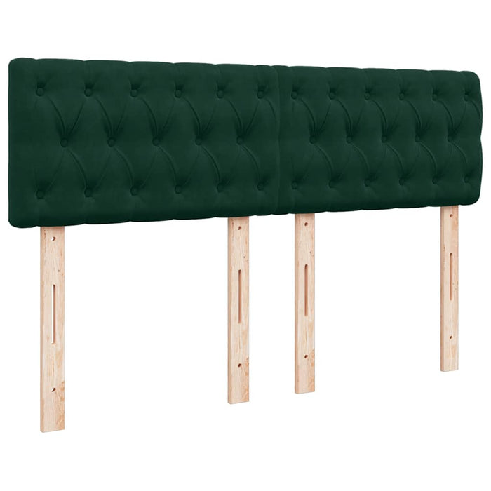 Pat box spring cu saltea, verde închis, 140x190 cm, catifea - WALTI WALTI