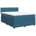 Pat box spring cu saltea, albastru, 140x190 cm, catifea - WALTI WALTI