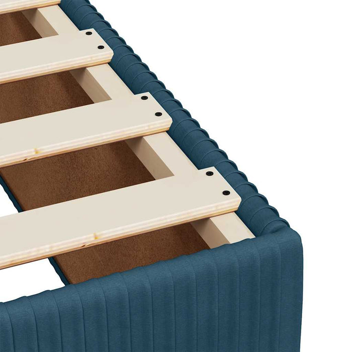 Pat box spring cu saltea, albastru, 140x190 cm, catifea - WALTI WALTI