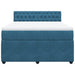 Pat box spring cu saltea, albastru, 140x190 cm, catifea - WALTI WALTI