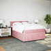 Pat box spring cu saltea, roz, 140x190 cm, catifea - WALTI WALTI