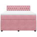 Pat box spring cu saltea, roz, 140x190 cm, catifea - WALTI WALTI