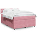Pat box spring cu saltea, roz, 140x190 cm, catifea - WALTI WALTI