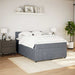 Pat box spring cu saltea, gri închis, 140x190 cm, catifea - WALTI WALTI