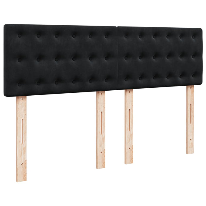 Pat box spring cu saltea, negru, 140x190 cm, catifea - WALTI WALTI