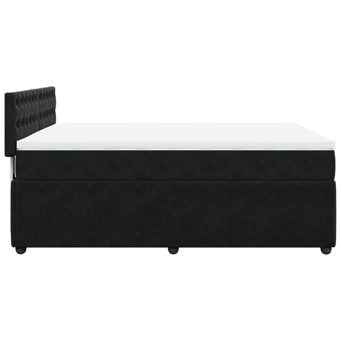 Pat box spring cu saltea, negru, 140x190 cm, catifea - WALTI WALTI