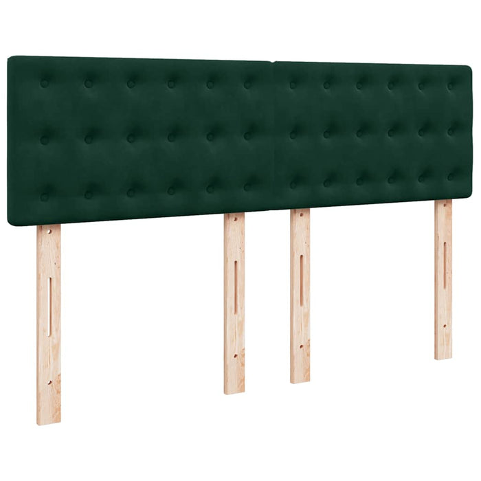 Pat box spring cu saltea, verde închis, 140x190 cm, catifea - WALTI WALTI