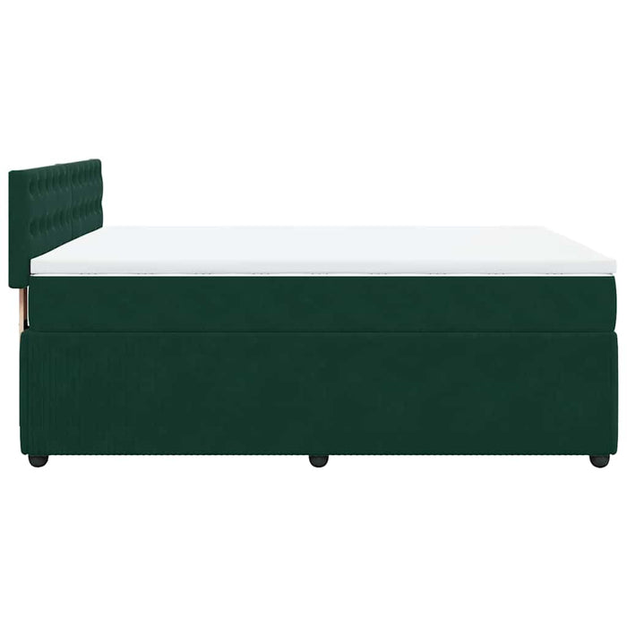 Pat box spring cu saltea, verde închis, 140x190 cm, catifea - WALTI WALTI