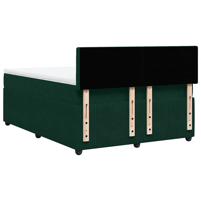 Pat box spring cu saltea, verde închis, 140x190 cm, catifea - WALTI WALTI