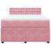 Pat box spring cu saltea, roz, 140x190 cm, catifea - WALTI WALTI