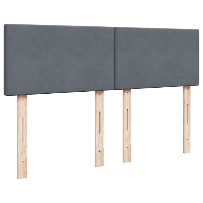 Pat box spring cu saltea, gri închis, 140x200 cm, catifea - WALTI WALTI