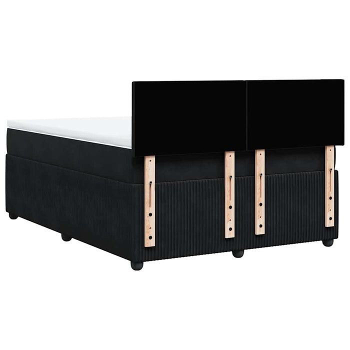 Pat box spring cu saltea, negru, 140x200 cm, catifea - WALTI WALTI