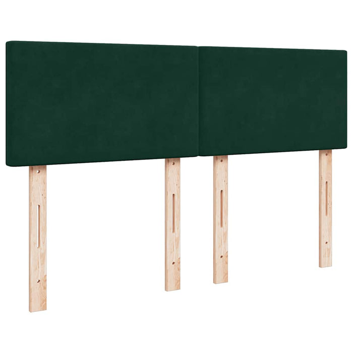 Pat box spring cu saltea, verde închis, 140x200 cm, catifea - WALTI WALTI