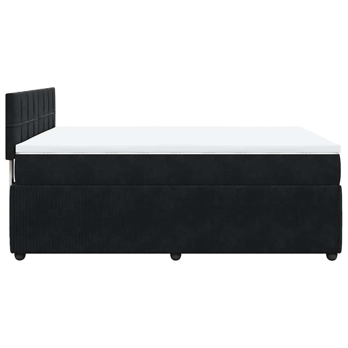 Pat box spring cu saltea, negru, 140x200 cm, catifea - WALTI WALTI