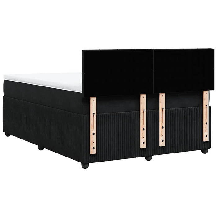 Pat box spring cu saltea, negru, 140x200 cm, catifea - WALTI WALTI