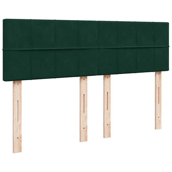 Pat box spring cu saltea, verde închis, 140x200 cm, catifea - WALTI WALTI
