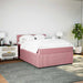 Pat box spring cu saltea, roz, 140x200 cm, catifea - WALTI WALTI