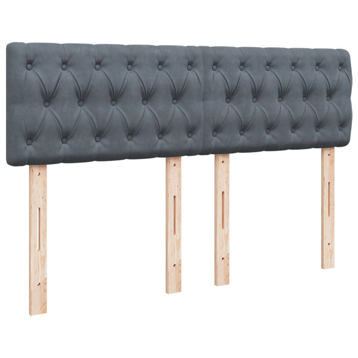 Pat box spring cu saltea, gri închis, 140x200 cm, catifea - WALTI WALTI