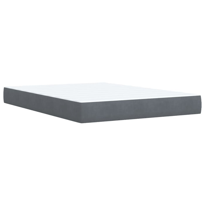Pat box spring cu saltea, gri închis, 140x200 cm, catifea - WALTI WALTI