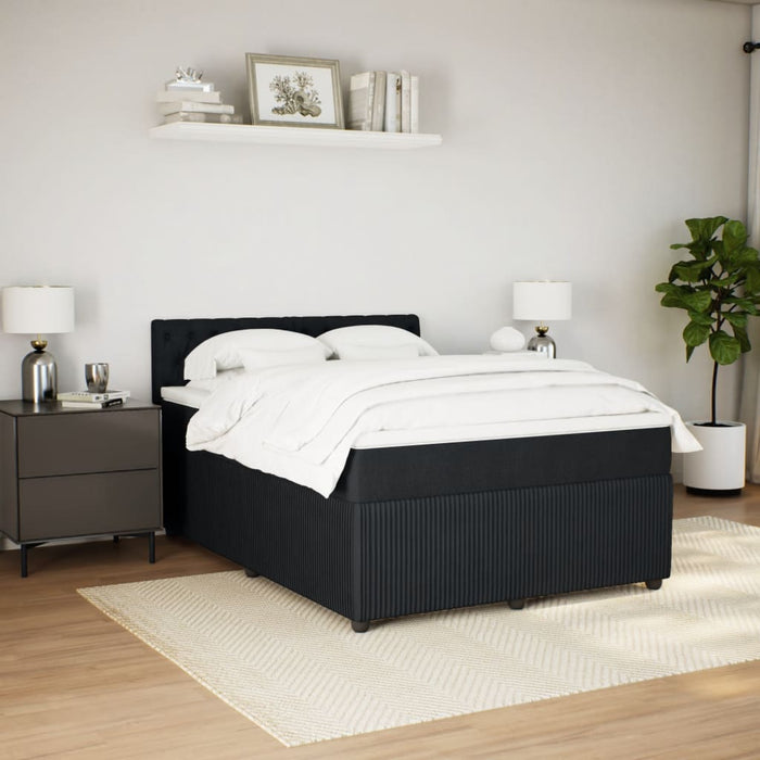 Pat box spring cu saltea, negru, 140x200 cm, catifea - WALTI WALTI