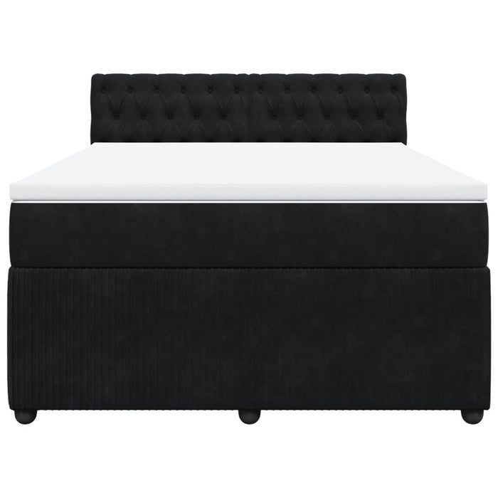 Pat box spring cu saltea, negru, 140x200 cm, catifea - WALTI WALTI