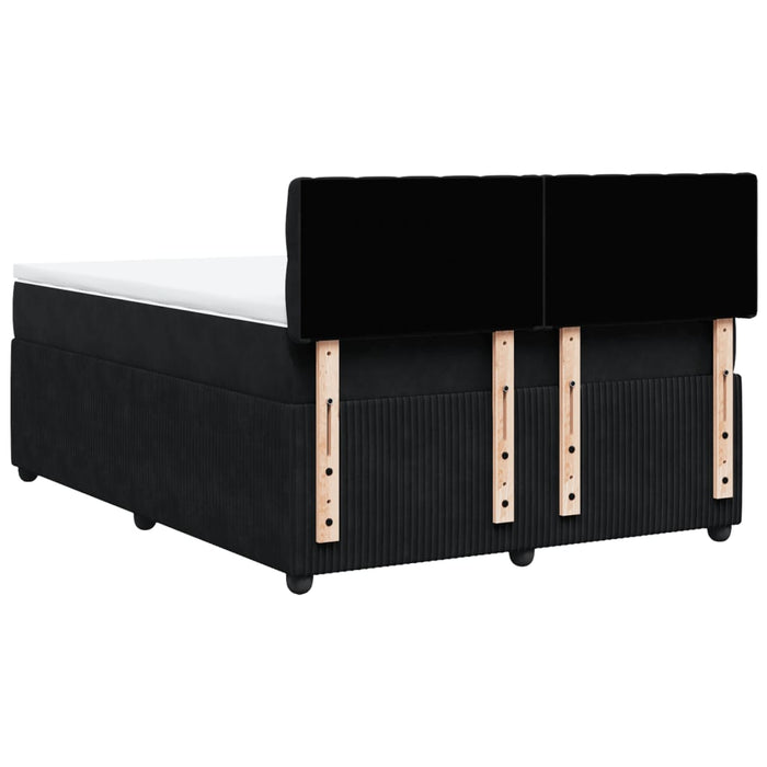 Pat box spring cu saltea, negru, 140x200 cm, catifea - WALTI WALTI